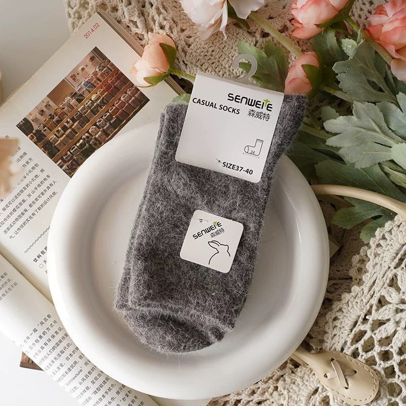 Autumn And Winter Rabbit Fur Socks For Women