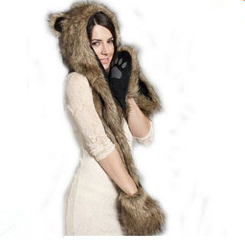 Russia Hotsale Women Hat Winter Girls Fur Scarf