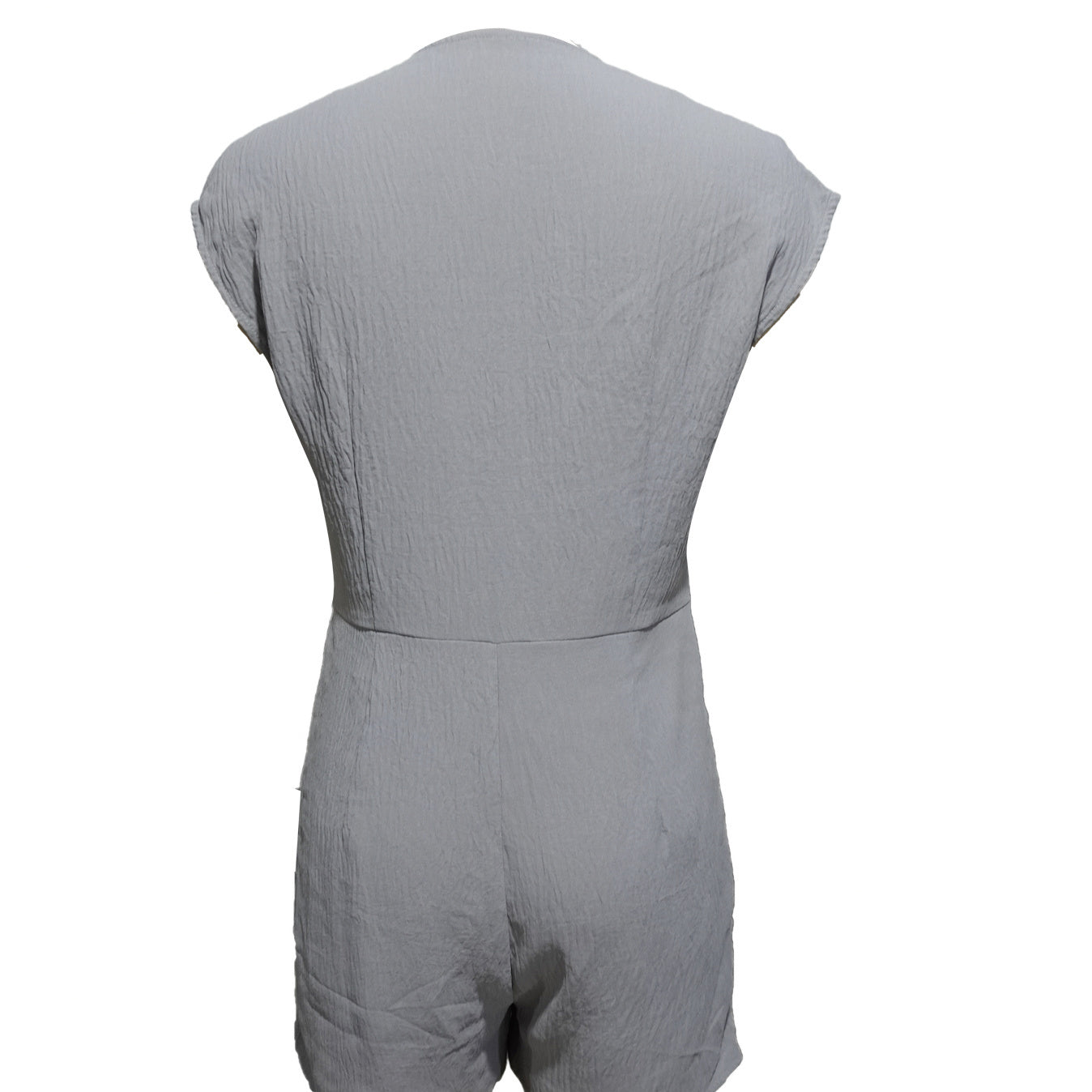 Women's Solid Color V-neck Patchwork Button Fashion Short Jumpsuit