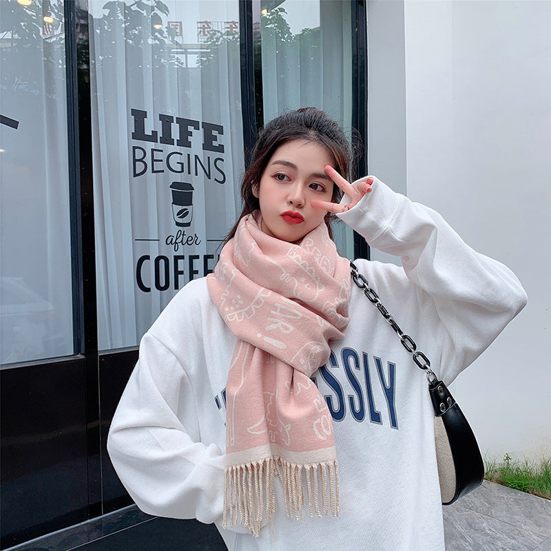 Printed Cashmere Shawl For Sun Protection In Autumn And Winter