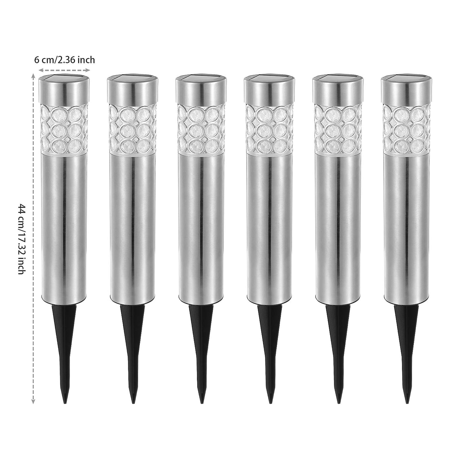 6Pcs Solar Pathway Light IP44 Waterproof 3 RGB Color Changing For Yard Garden Pathway Walkway