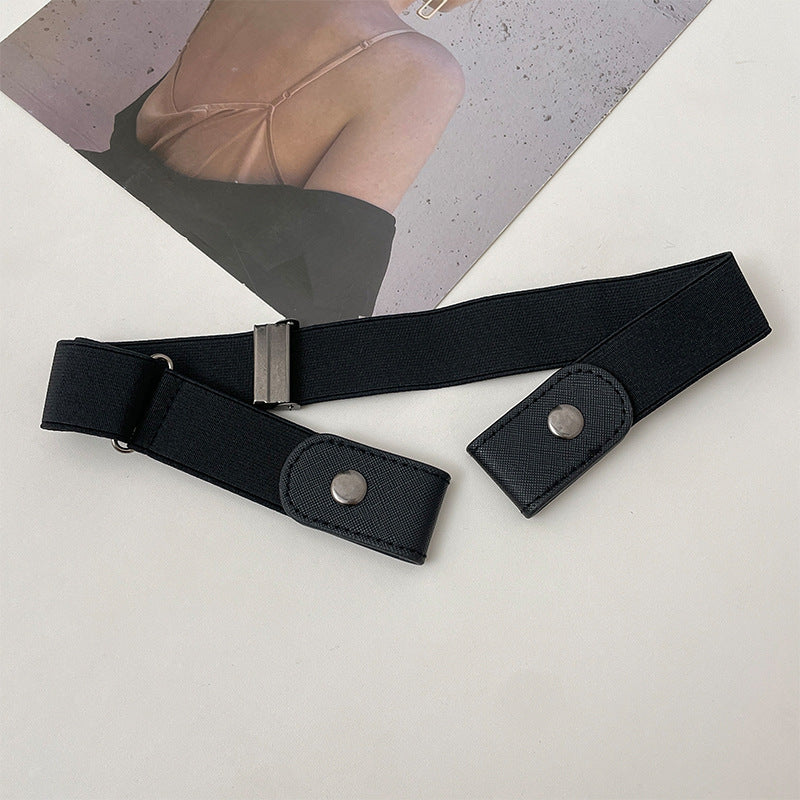 Lazy Belt Women's Denim Pants Elastic And Waisted God