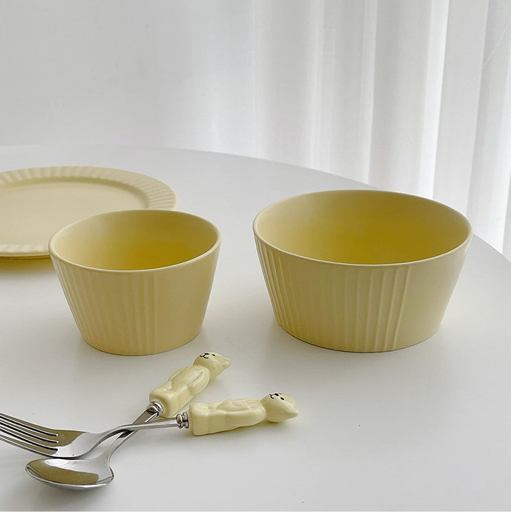 Creamy Yellow Korean Ins Style Rice Bowl