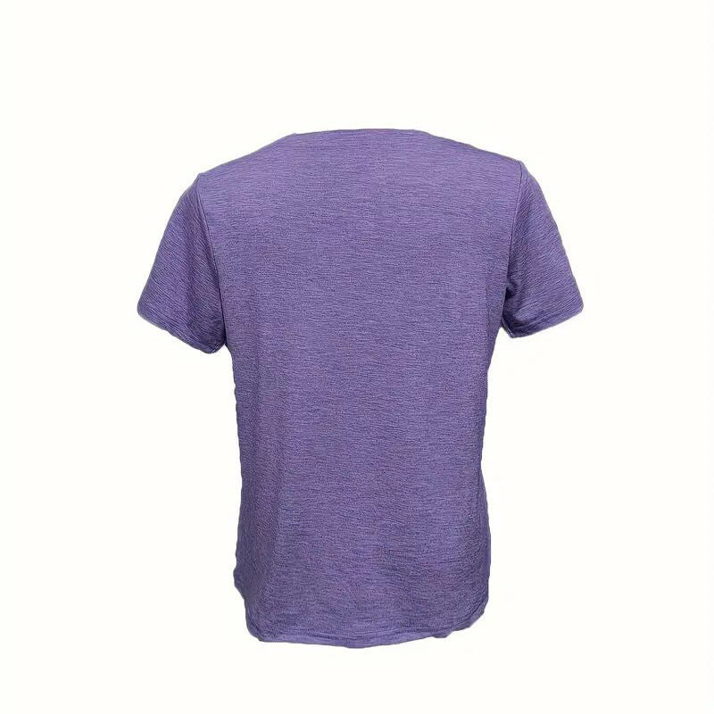 Women's Letter Print Round Neck Short Sleeve T-Shirt, Casual Summer Top