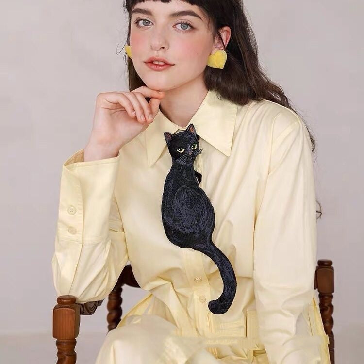 Tie Women's Black Cat Retro Minority Bow Tie