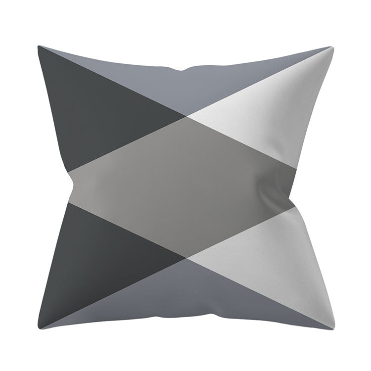 Gray Geometric Polyester Pillow Cover Cross-border Hot Sale Silver Gray Sofa Cushion Cushion Cover