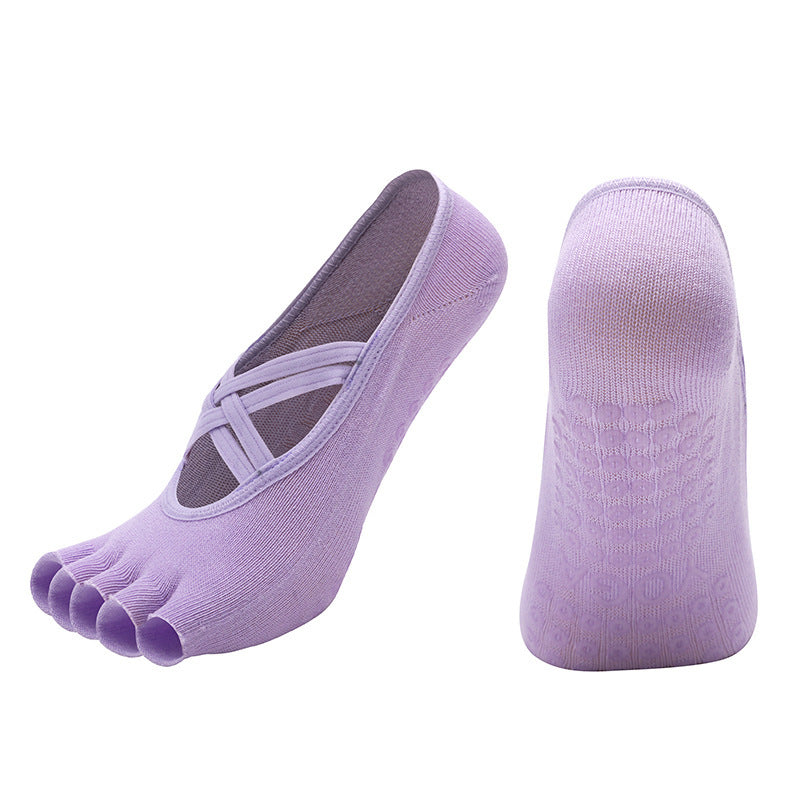 Cross-border Women's Non-slip Five-finger Yoga Socks Live Broadcast Body Dance Aerobics Pilates Fitness Sports Socks