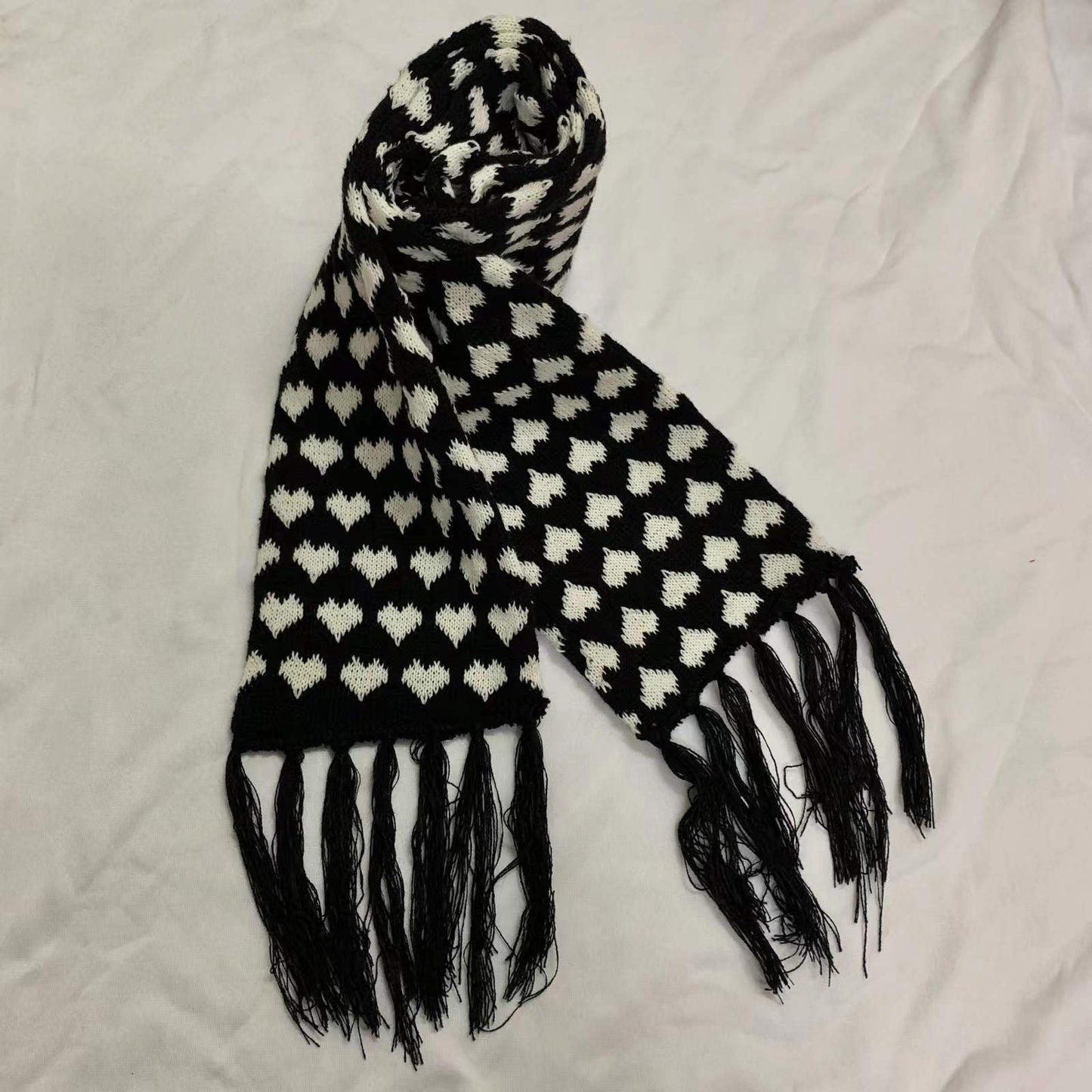Knitted Jacquard Thickened Warm Casual Skull Scarf