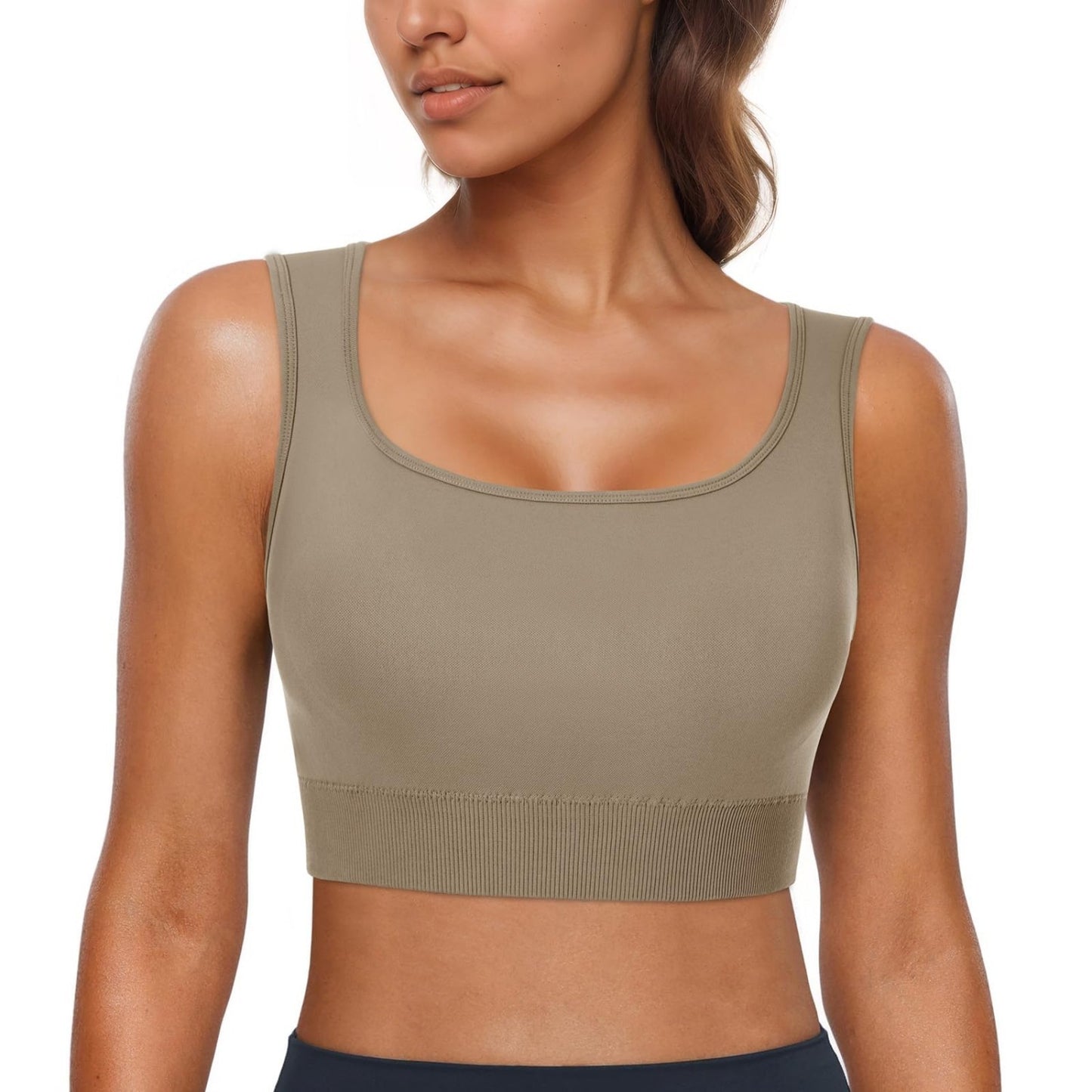 Womens Sport Bras Removable Padded Workout Yoga Gym Running Crop Tank Top