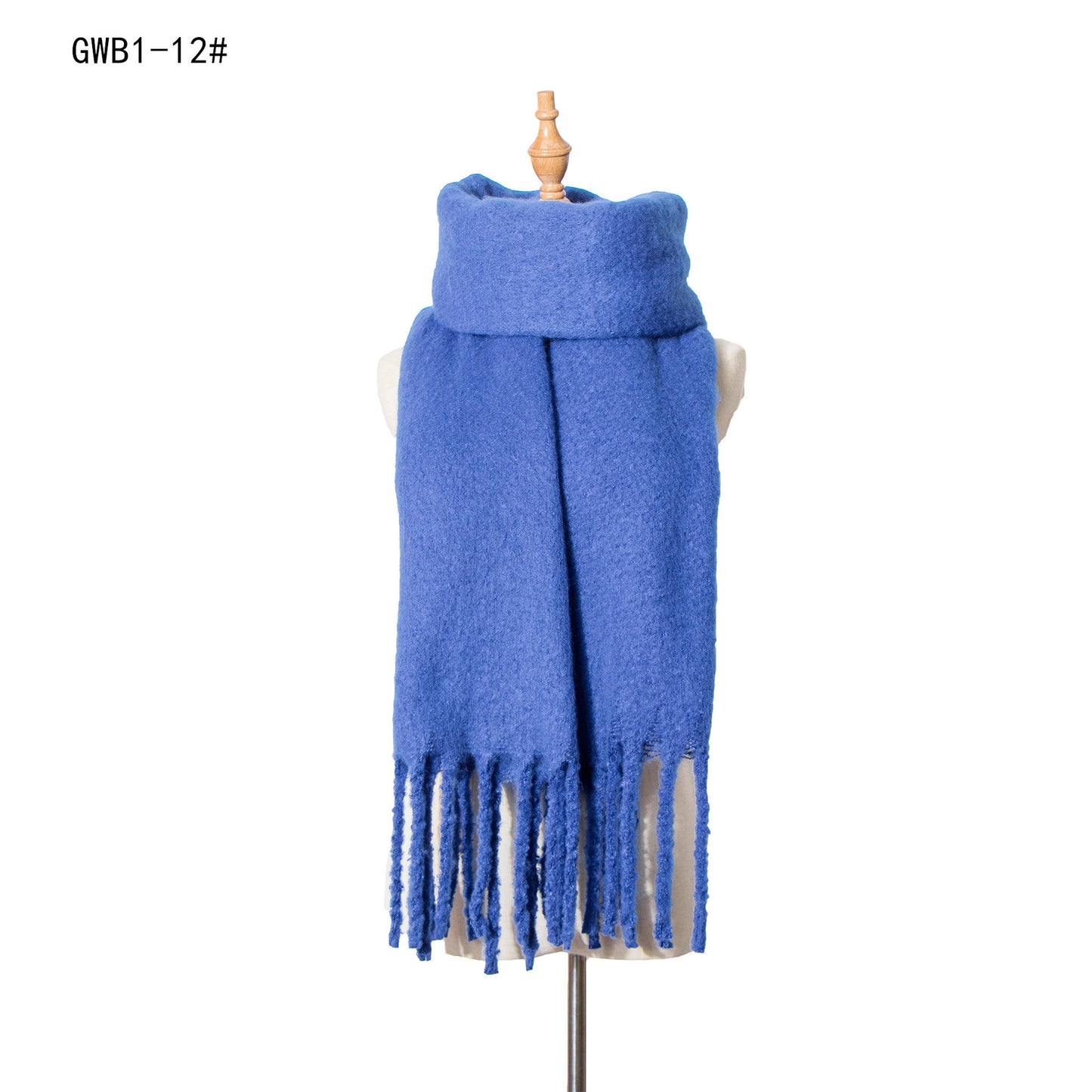 New Style Thick Fringed Circle Sand Solid Color Scarf For Ladies