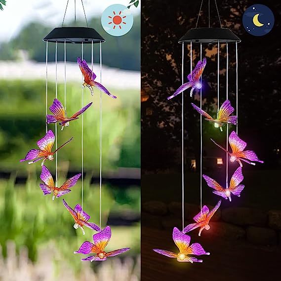 Solar Butterfly Wind Chime Light