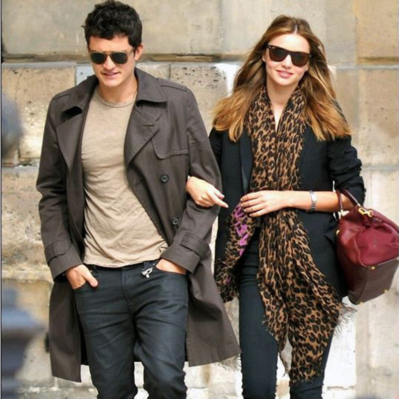 Female Fashion Simple Leopard Print Chiffon Scarf