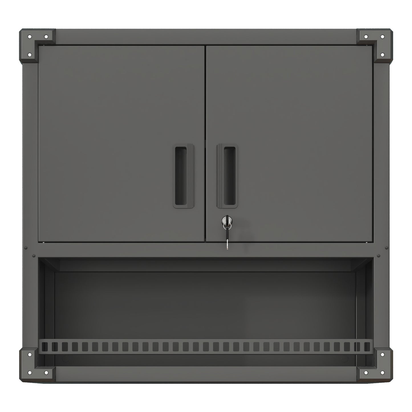 Metal Wall-Mounted Tool Storage Cabinet With Locking Door And 1 Shelf 1 Opened Drawer For Garage Warehouse,Office,Assembly Required