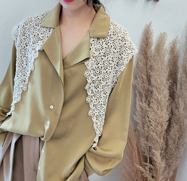 Spring And Summer New Korean Style Triangular Binder Lace Scarf Shawl