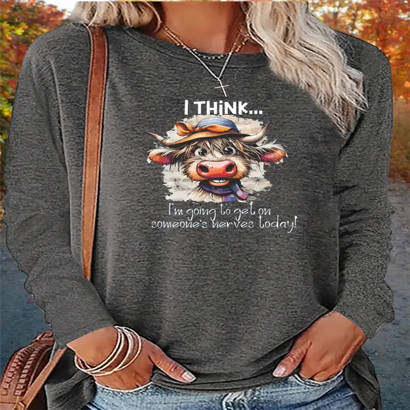 Women's Printed Hoodless Sweatshirt