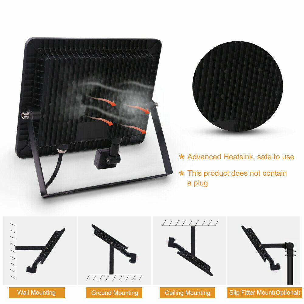 Outdoor Garden Floodlight With Sensor LED PIR Motion Security Lights Waterproof