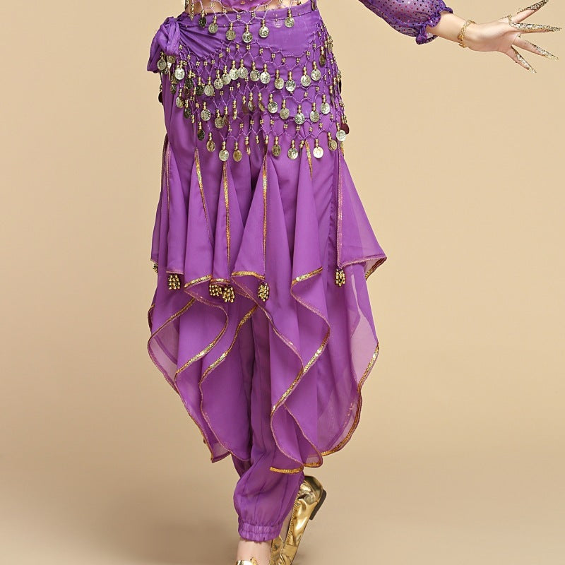 Children's Creative Leg Binding Glitter Chiffon Pants