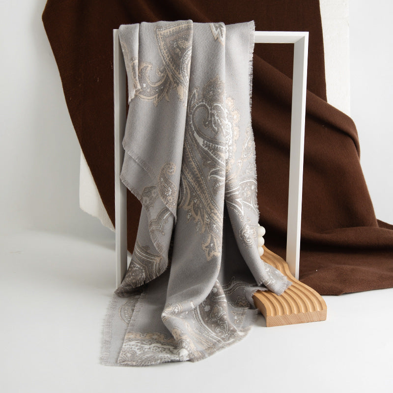 Ethnic Style Paisley Printing Artificial Cashmere Scarf