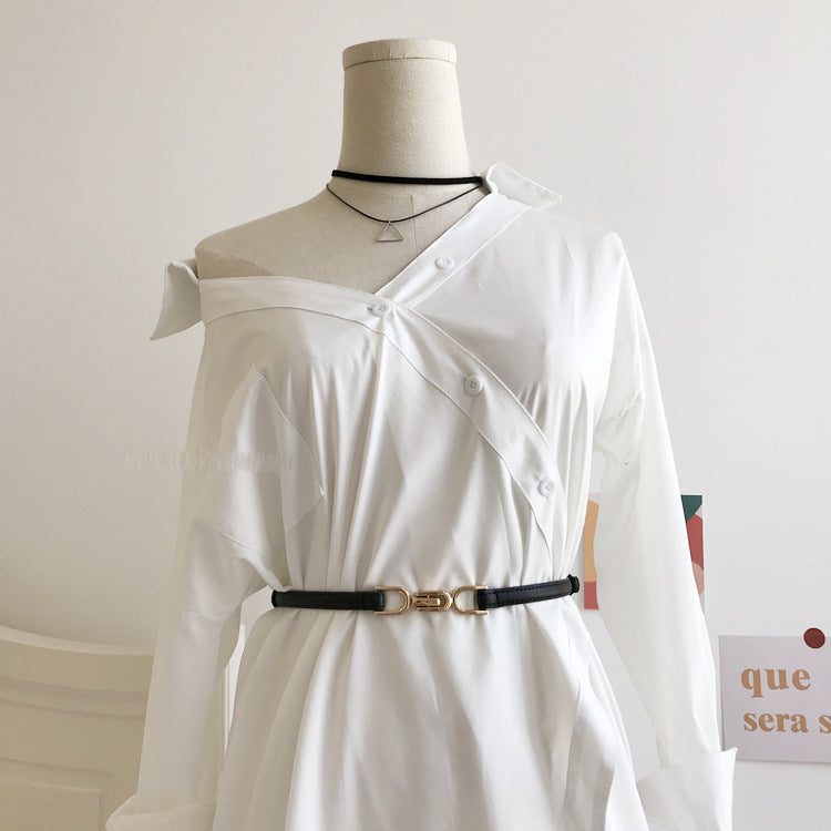 A Pair Of Buckles Belt Women's Fine Decoration Dress Matching