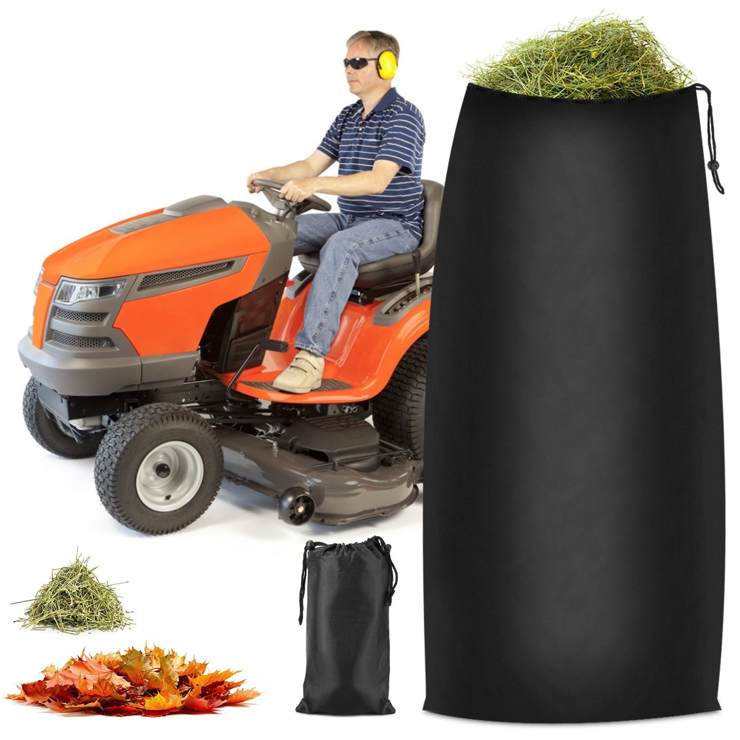 1Pc Lawn Tractor Leaf Bag 54 Cubic Feet Standard Garden Waste Collecting Bag With 112in Opening For Riding Lawn Mower Rubbish Bag Outdoor