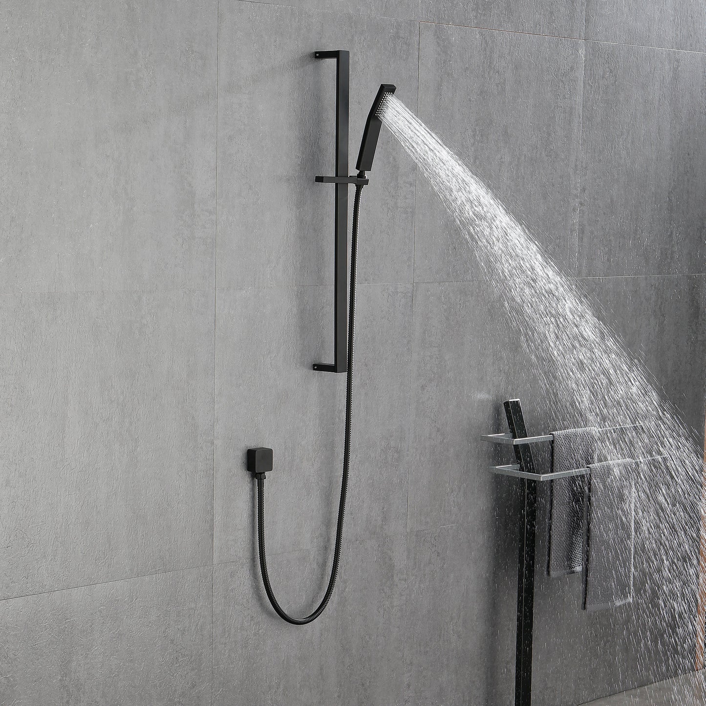 Environmentally Friendly Handheld Showerhead With 28 Inch Slide Bar And 59 Inch Hose