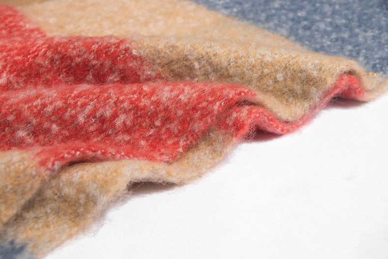 Women's Striped Thick Thick Tassel Scarf