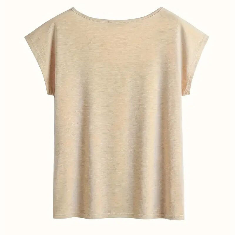 Women's V-Neck Short Sleeve T-Shirt Floral Heart Print Summer Casual Top