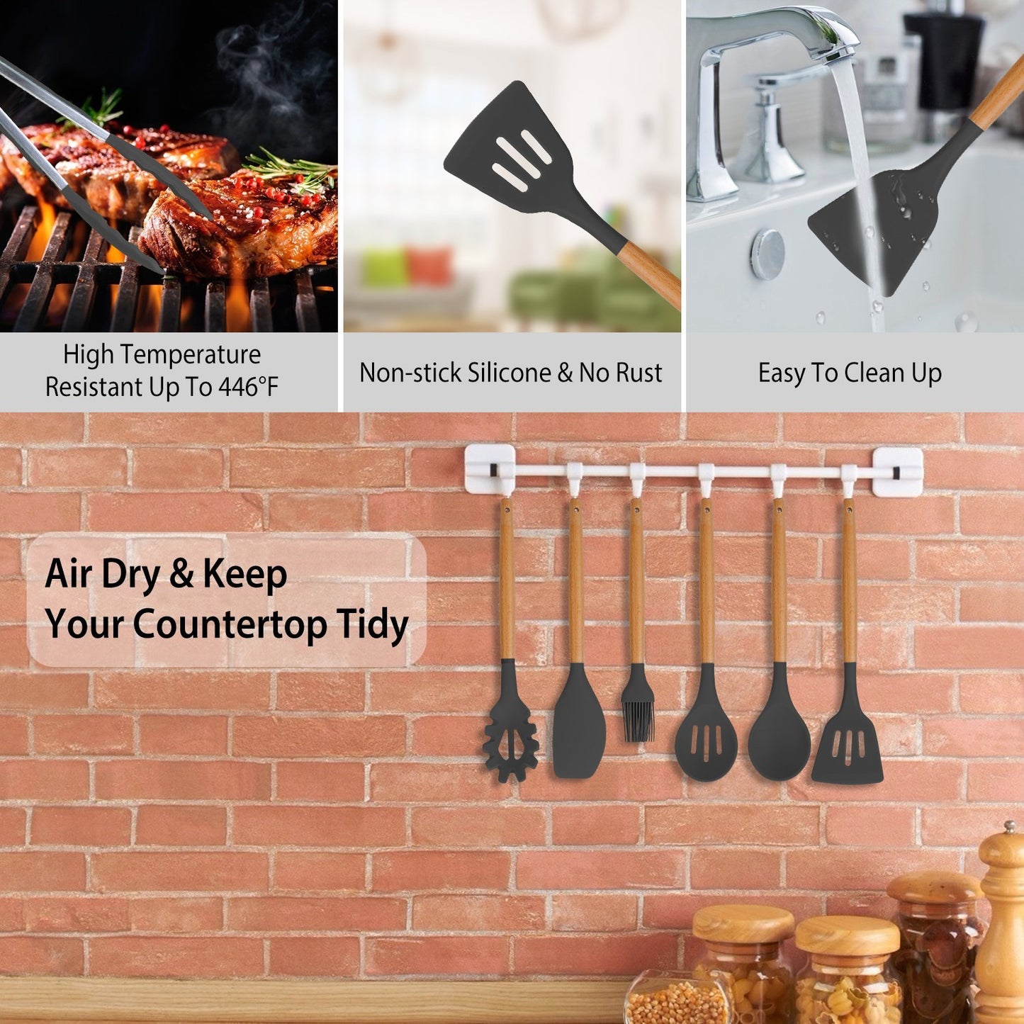 11 Piece Silicone Cooking Tool Set