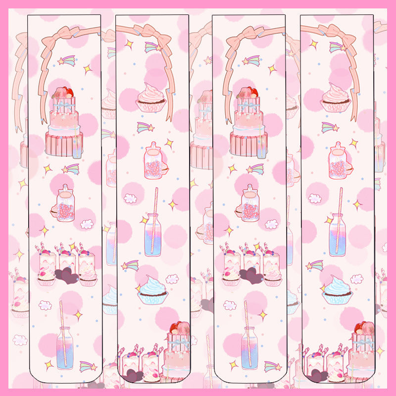 Lolita Cute Overknee Long Boot White Velvet Socks