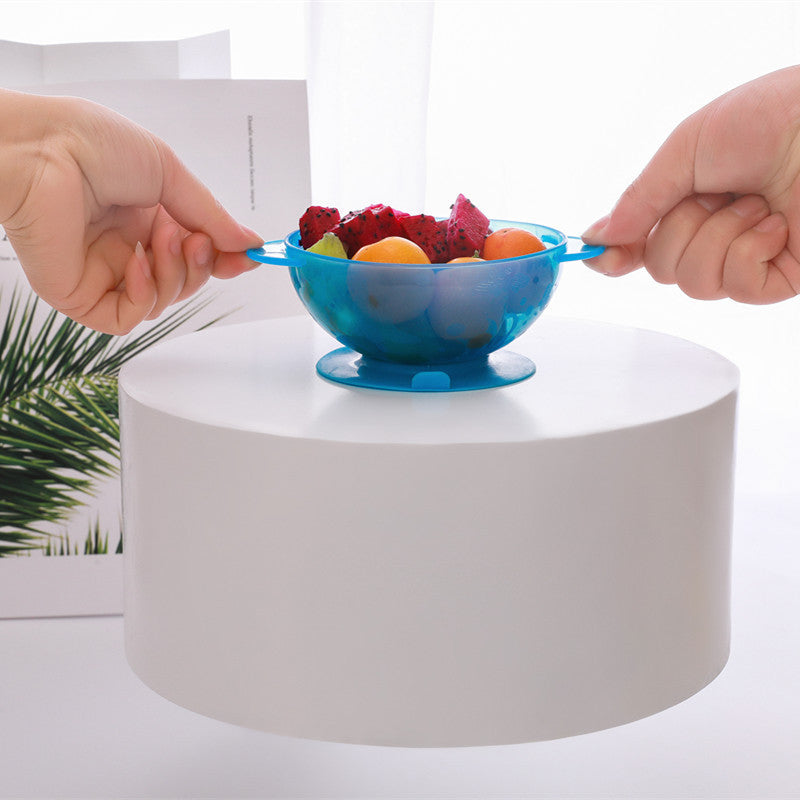 Children Sucker Bowl Baby Training Bowl Set With Temperature Spoon Two-color Cartoon Rice Bowl