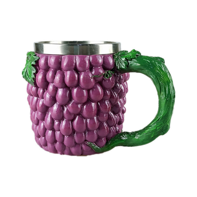 Fruit Stainless Steel Beer Mug Creative Resin Water Cup