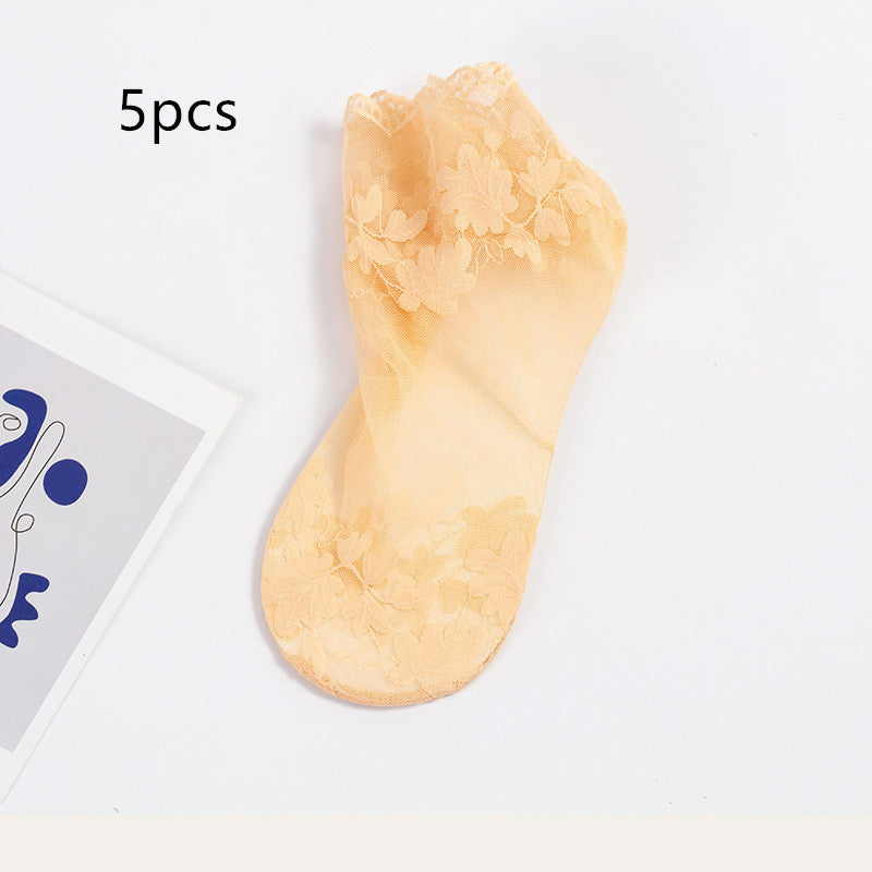 Women's Socks Thin Lace Lace Cotton Base