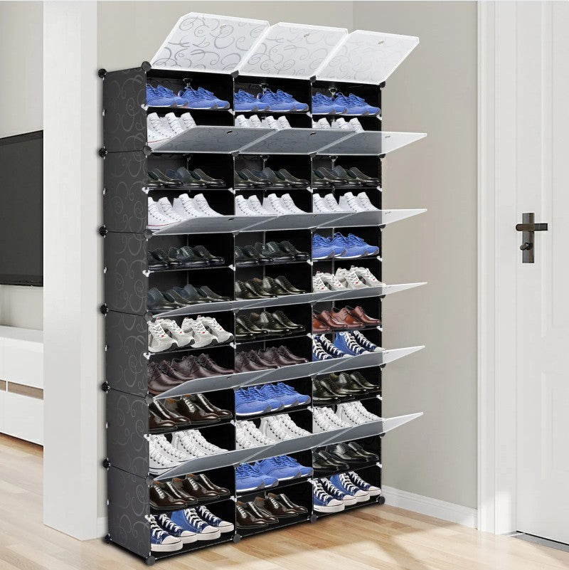 12 Layer Portable 72 Pairs Shoe Rack Storage Rack 36 Grid Tower Rack Storage Cabinet Bracket
