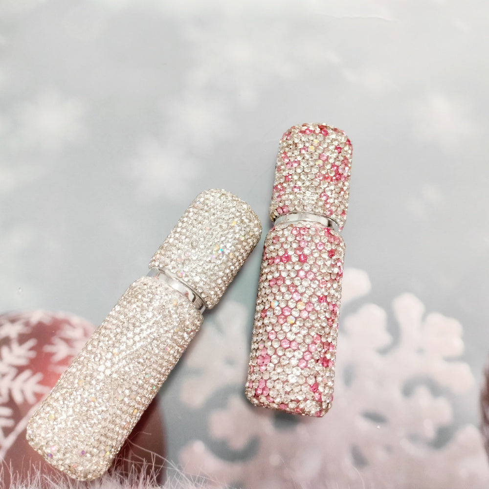 2pcs 10ml Shiny Perfume Travel  Bottle High End Perfume  Sub-bottling Glass Bottle Filling Travel Portable Mini Perfume Spray Bottle With Drill Perfume Empty Bottle