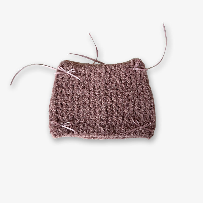 Niche Bow Hand Knotted Knitted Cute Girl Wool Hat