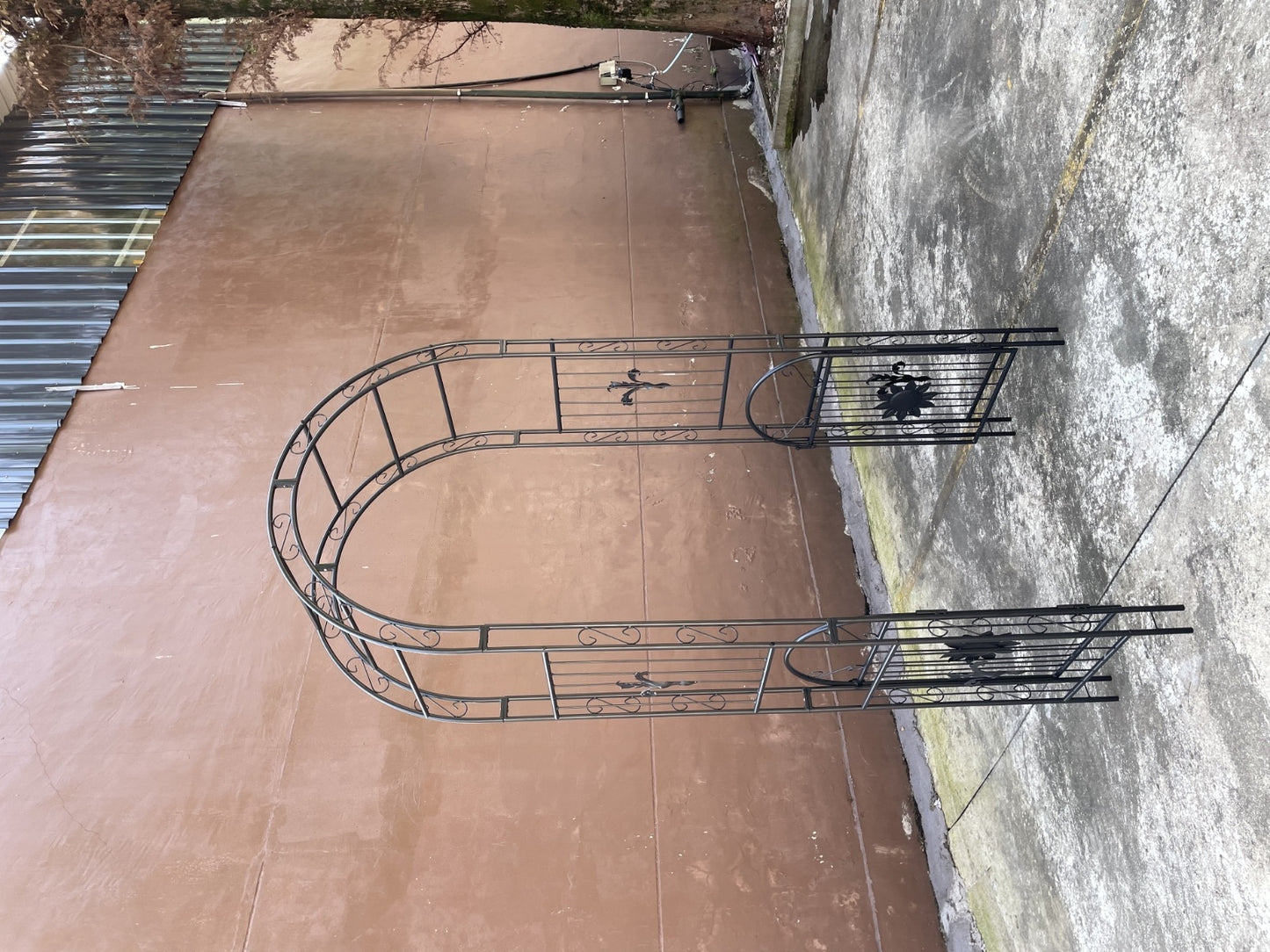 Metal Garden Arch With Doors, Arbor Trellis For Climbing Plants, Outdoor Wedding