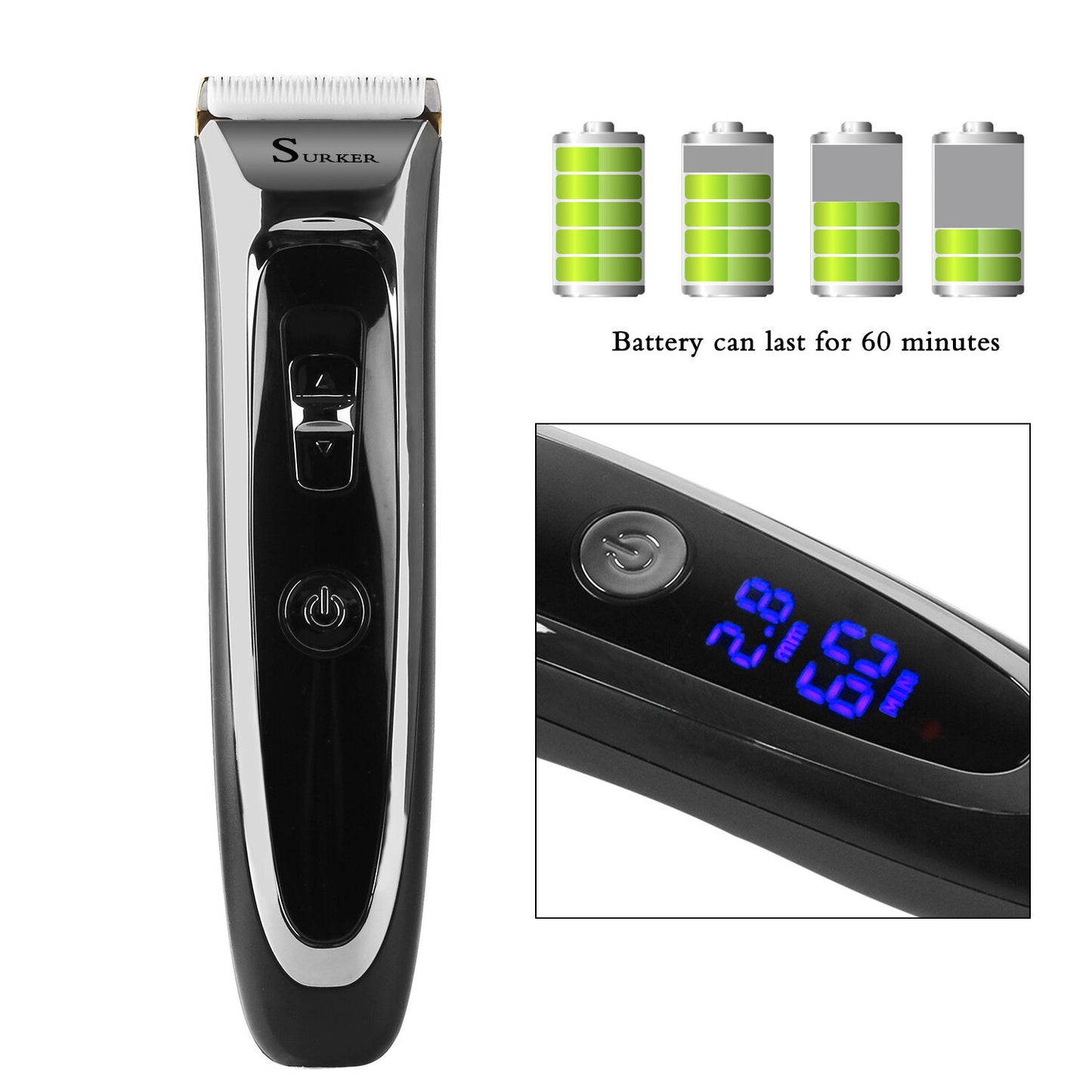 Keramik Profi Haarschneidemaschine Bartschneider Trimmer Rasierer Led Display DE