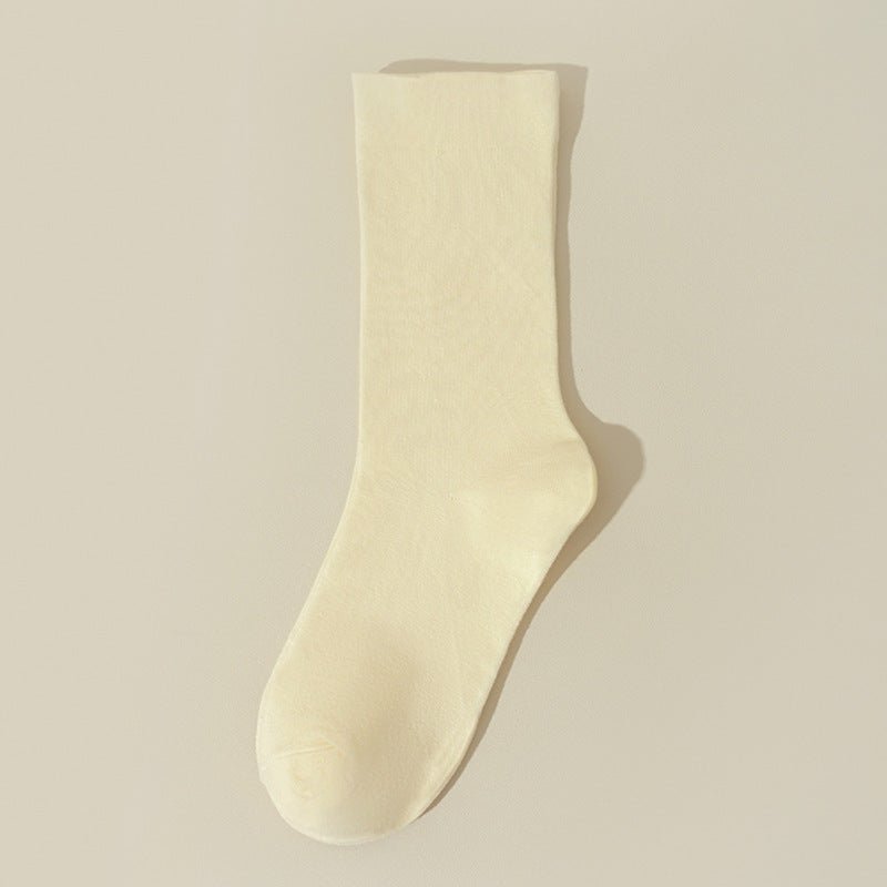 Women's Summer Thin Pure Cotton Mid-calf Length Socks Seamless Socks