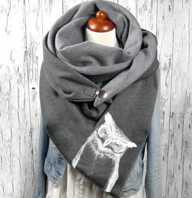 Women's Warm Cashmere Christmas Print Scarf