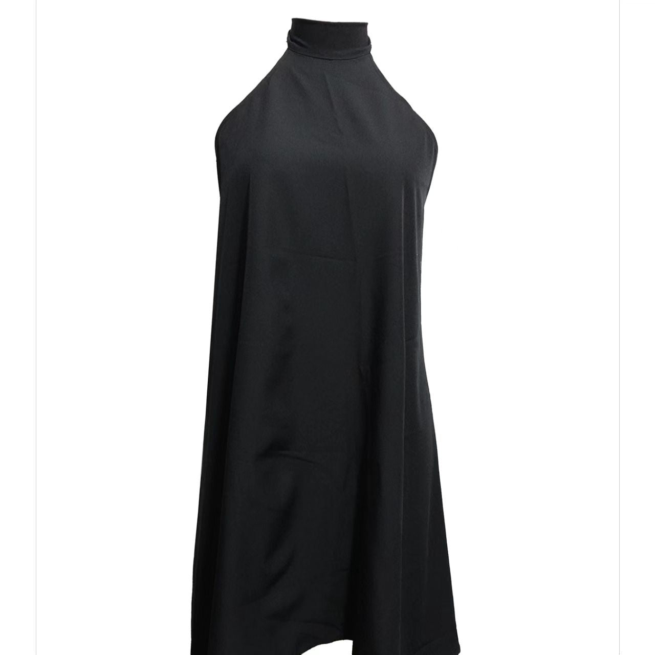 Women's Solid Color Neck Hanging Black Sexy Dress