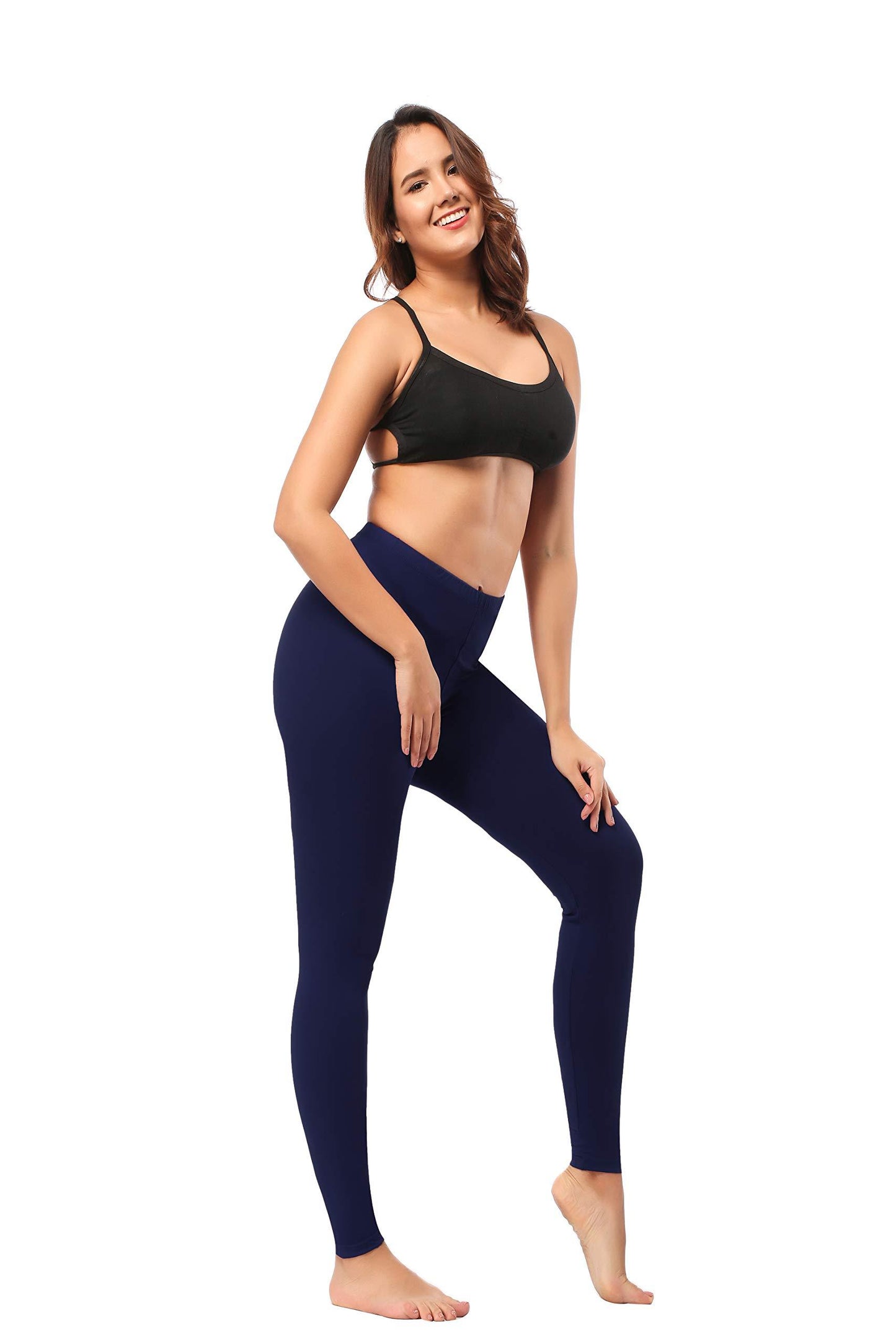 Leggings - Cropped Low-waisted Solid Color