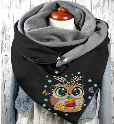 Women's Graceful And Fashionable Cotton Warm Button Scarf