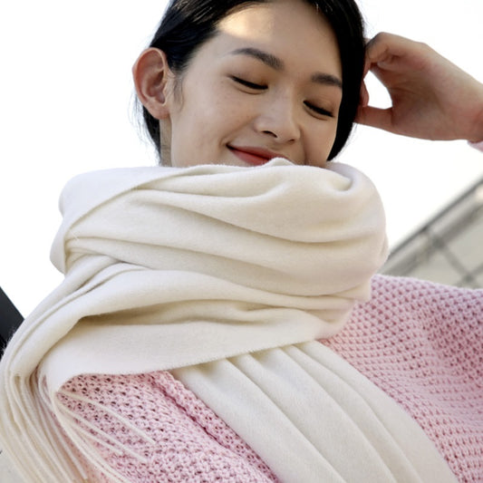 Women's Elegant And Fashionable Thickened White Shawl