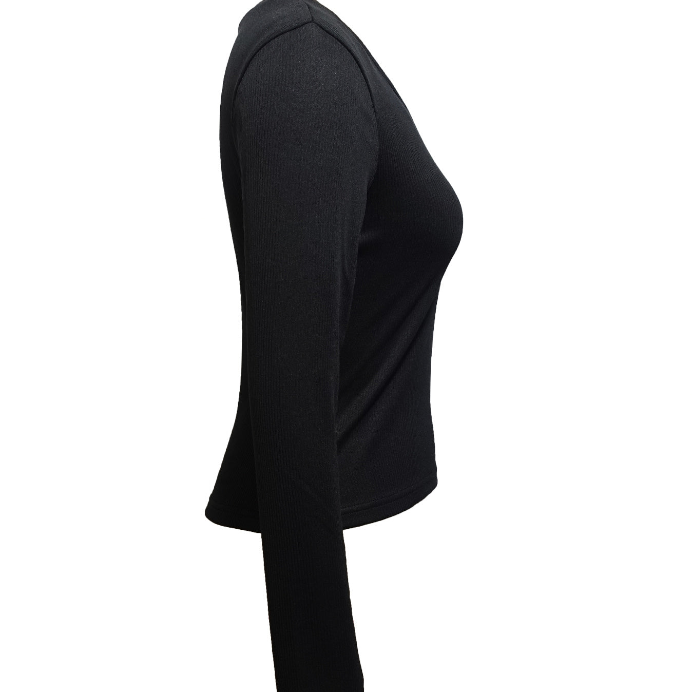 Ladies' Hollowed Out V-neck Long Sleeved Solid Color Sexy Versatile Knitted Cardigan