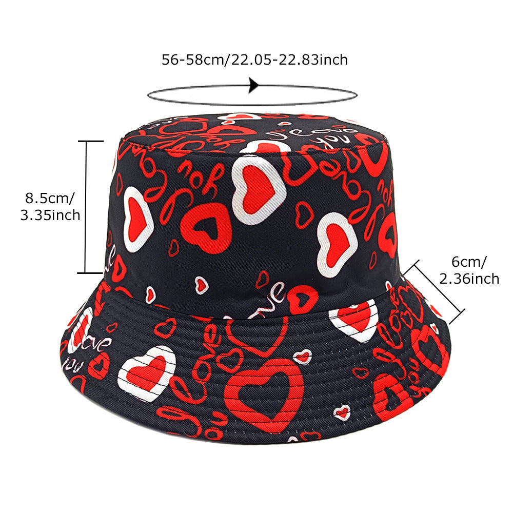 Heart Love Heart Pattern Bucket Hat