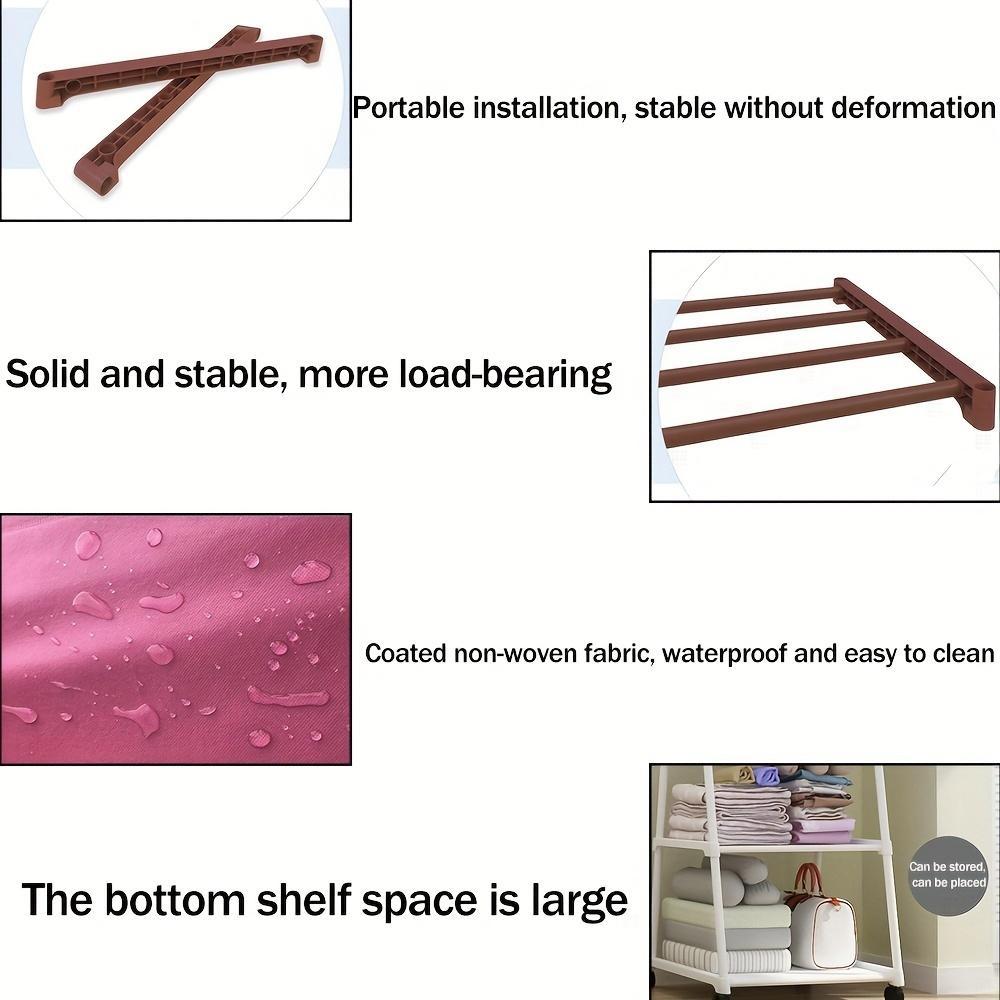 Multifunctional Metal Clothes Drying Rack With Edge, Home Kitchen Wardrobe Independent Triangle Movable Multi-layer Storage Rack