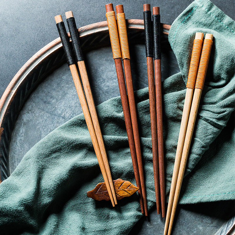 Japanese Style Pointed Mahogany Chopsticks