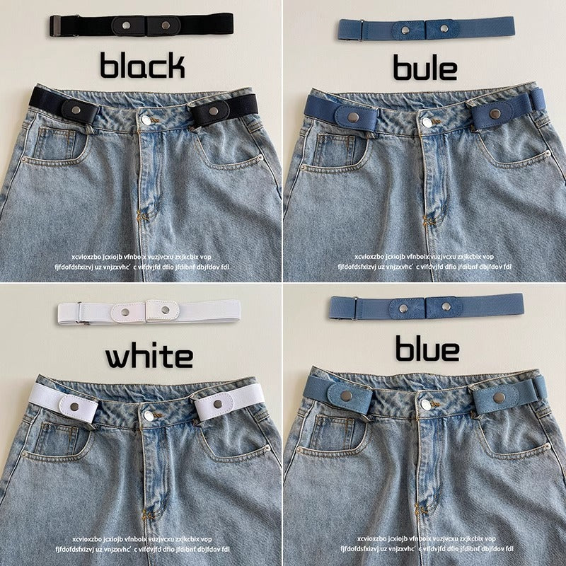 Lazy Belt Women's Denim Pants Elastic And Waisted God