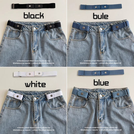 Lazy Belt Women's Denim Pants Elastic And Waisted God