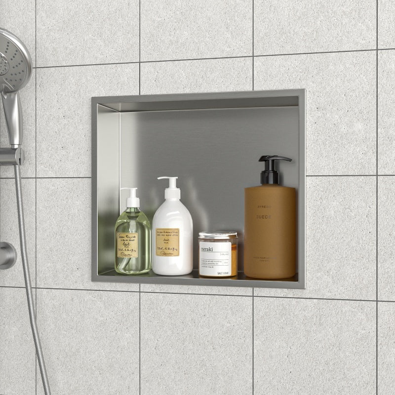 15 X 13 In Stainless Steel Shower Niche - Brushed Nickel, Waterproof, Easy Installation, Corrosion-Resistant